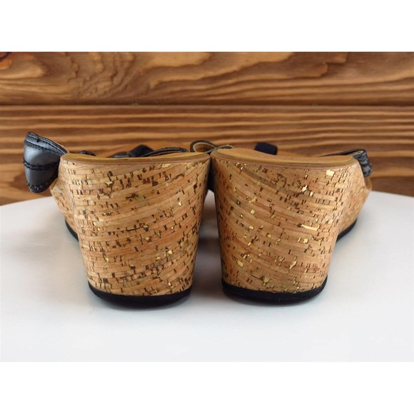 Clarks Size 9 M Women‎ Sandal Flip Flop Black Leather - Picture 7 of 10